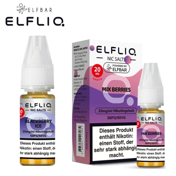 Elfliq von Elfbar – Flasche mit frischem E-Liquid für E-Zigaretten, verschiedene Aromen, jetzt bei Vaperking erhältlich